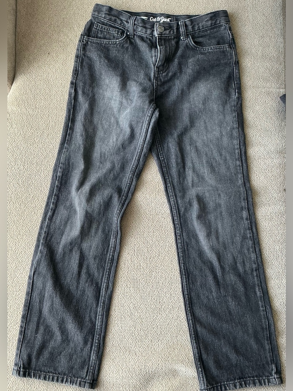 Cat & Jack Kids Washed Charcoal Straight Leg Jeans - Dark Gray